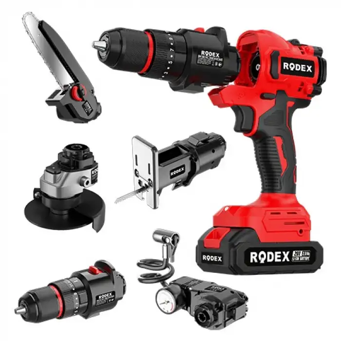 Rodex Çok Amaçlı 20V 5 Değiştirilebilir Başlıklı Matkap 2x2.0AH Çantalı