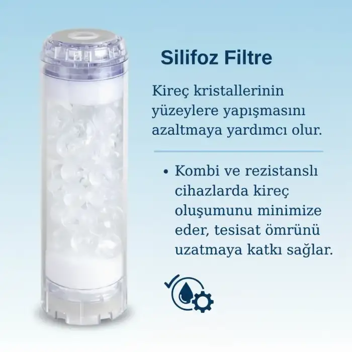 10 Siliphos Kireç ve Korozyon Önleyici Silifoz Filtre Kartuşu (Shell Kab)