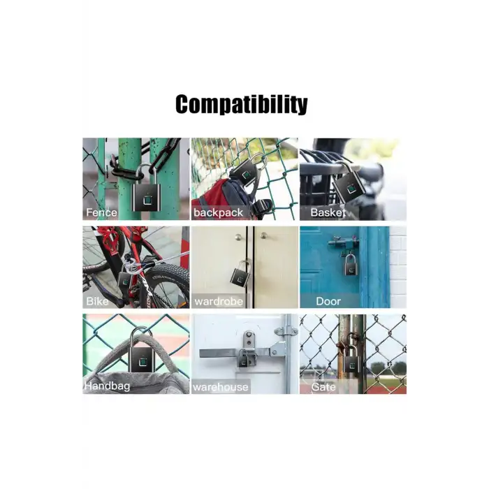 AICase Asma kilit, parmak izi asma kilit, anahtarsız asma kilit, bagaj kilidi