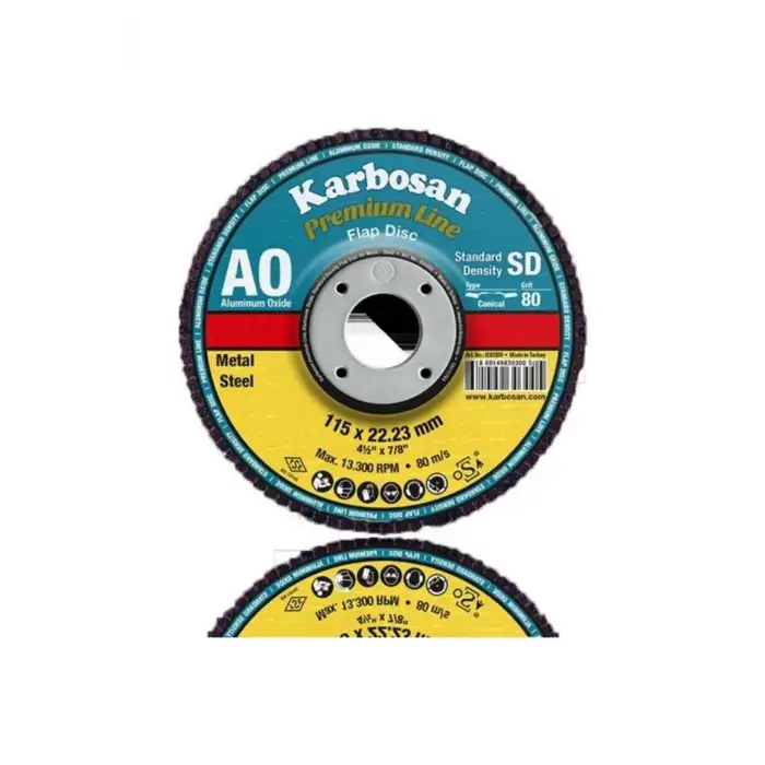 Karbosan Ao Flap Disk 115x22 Konik- 80 Kum (10 LU)
