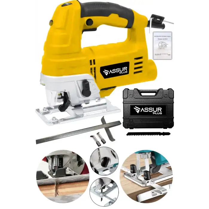 Assur Bakır Sargılı 800 W Professional Devir Ayarlı Dekupaj Bıçkı Testere Makinası Sarı