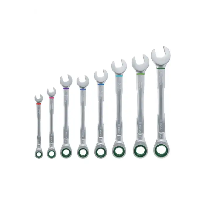 Bosch 8 Parça Cırcırlı Kombine Anahtar Seti (8 - 19 mm Ölçü Aralığı) - 1600A027PS