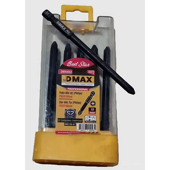 Dmax Professional Yıldız Bits Uç PH2x100mm 10lu Kutu