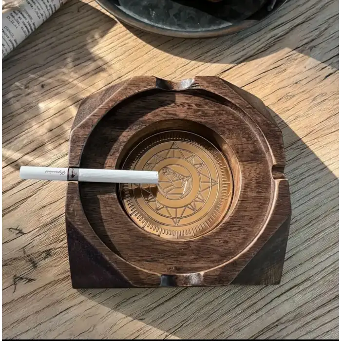 El Yapımı Ceviz İçi Gold Pro Sigara Küllüğü