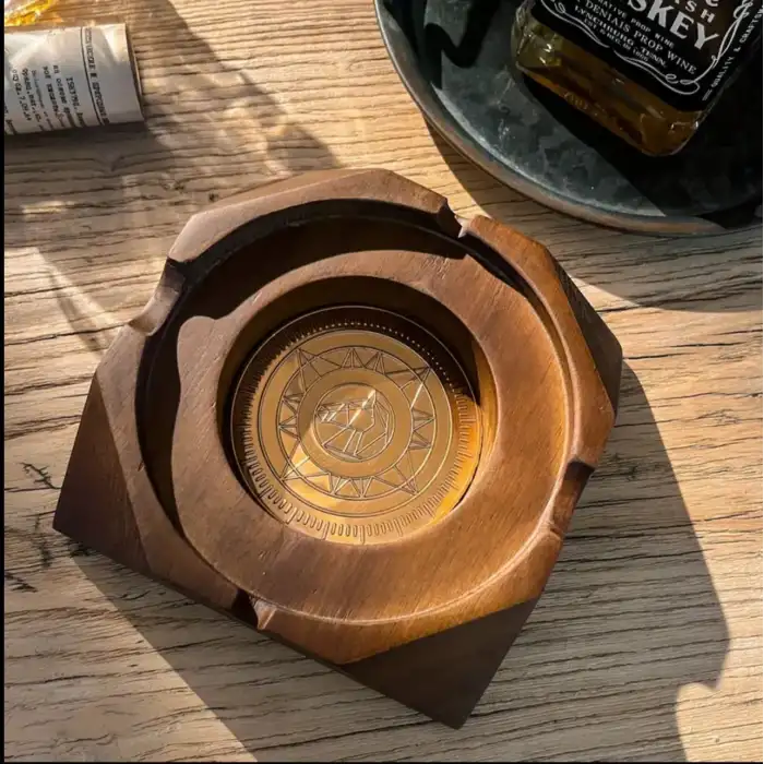 El Yapımı Ceviz İçi Gold Pro Sigara Küllüğü