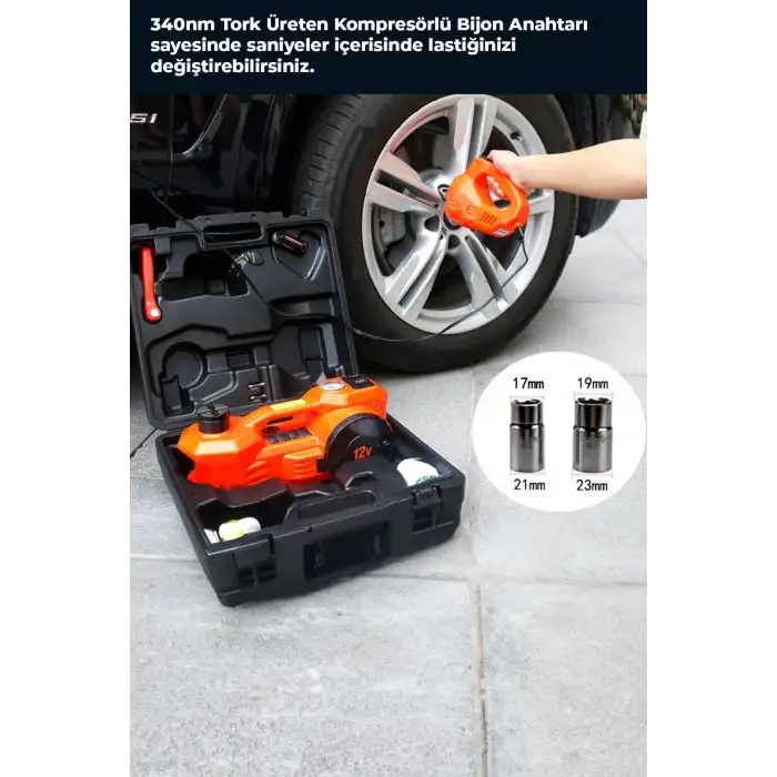 Elektrikli Hidrolik Kriko Hava Pompası Bijon Anahtarı