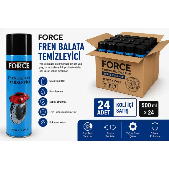 FORCE Fren Balata Temizleyici Sprey 500 ml x 24 Adet (Koli)