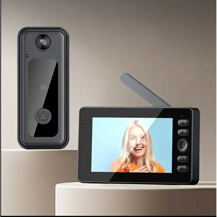 Görüntülü HD Kapı Zili İki Yönlü Sesli Gece Görüşlü Kablosuz ve Kayıt Alma Şarjlı