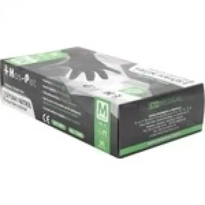 Haspet Ekstra Kalın Siyah Nitril Pudrasız Muayene Eldiveni Medium 50li