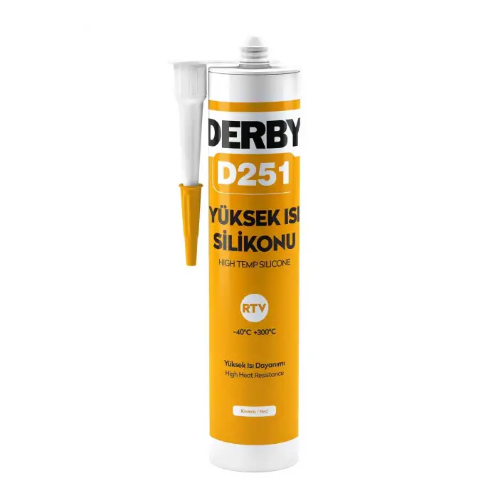 Derby Kırmızı Yüksek Isı Silikon Yapıştırıcı D251 280ml
