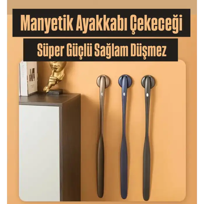 Manyetik Mıknatıslı Uzun Ayakkabı Çekeceği 73 cm 3M Yapışkanlı Premium Quality Mavi