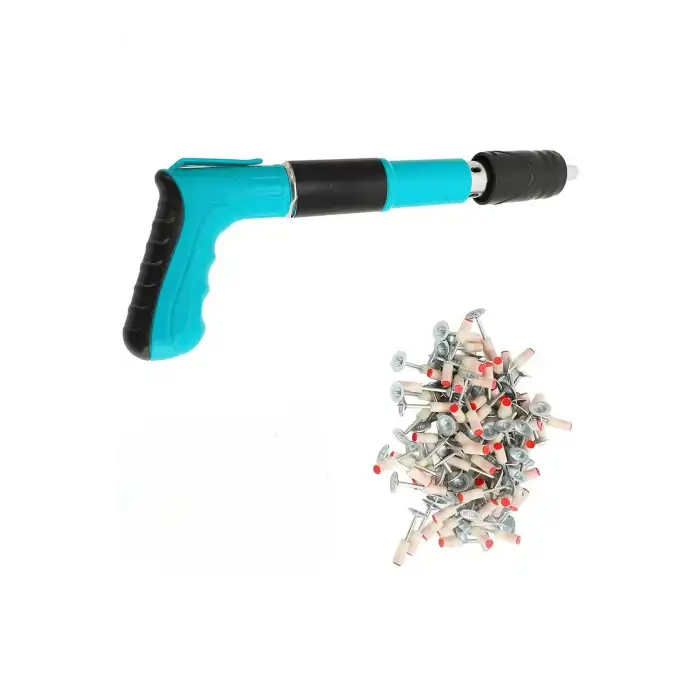 Mekanik Çivi Tabancası Beton Çelik Çivi Tabancası + 50 Adet Pul Başlı Barutlu Çivi EEA413