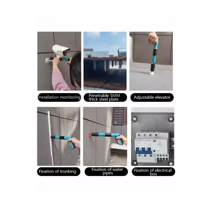 Mekanik Çivi Tabancası Beton Çelik Çivi Tabancası + 50 Adet Pul Başlı Barutlu Çivi EEA413