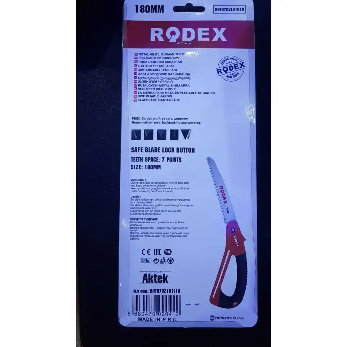 Rodex Metal Kilitli Budama Testeresi 180mm