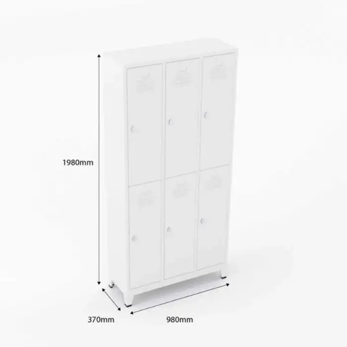 Metal Soyunma Dolabı 6 kapılı 97 x 37 x 198h