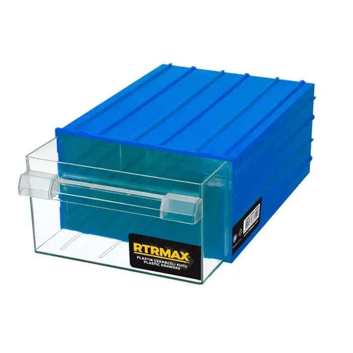 Rtrmax MK-32 PLASTİK ÇİFT ÇEKMECELİ KUTU MAVİ
