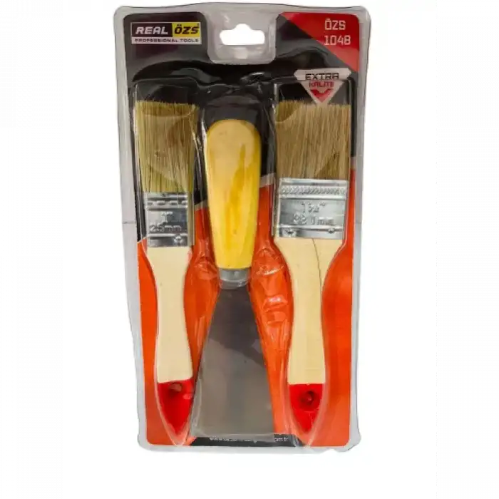 Real Özs Kestirme Fırça Ve Spatula Seti 3 Parça