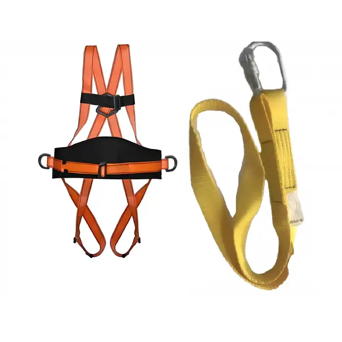 SafeSet Emniyet Kemeri Paraşütçü Tipi Bel Destekli Karabinalı Lanyard
