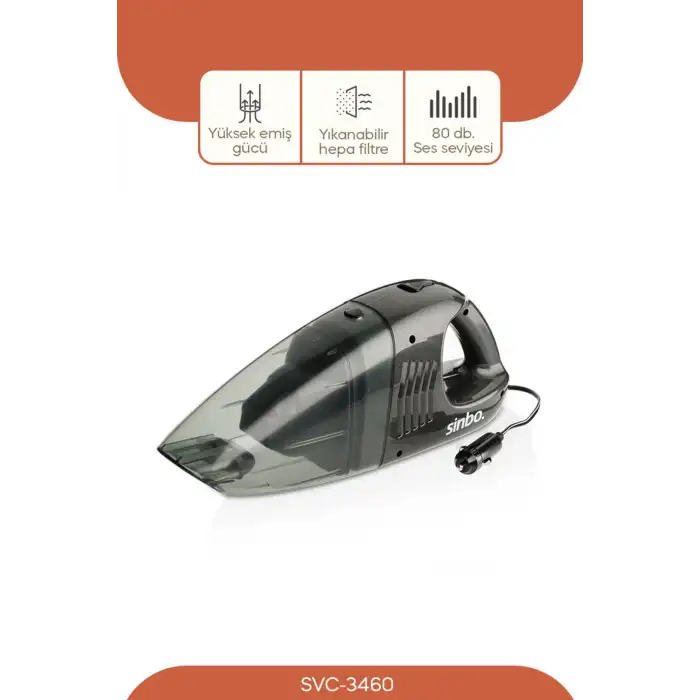 Sınbo 3460 Islak Kuru Araç Elektrikli Süpürge Çakmaklık Girişli