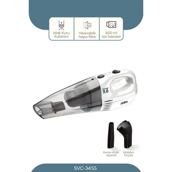 Sinbo SVC-3455 Islak Kuru Sarjlı Süpürge