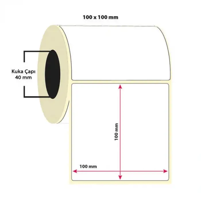 Taroks Termal Rulo Etiket 100 x 100 mm 500 Adet