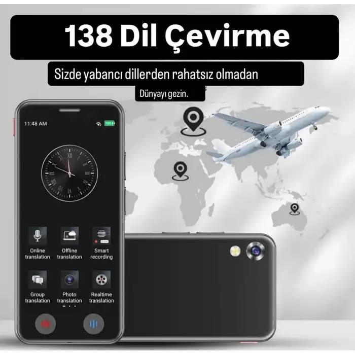 Üst Düzey İş Tercümanı WiFi Gerektirmez ChatGPT AI Ses Resim Çevirme Özelliği 138+ Dil Çeviri