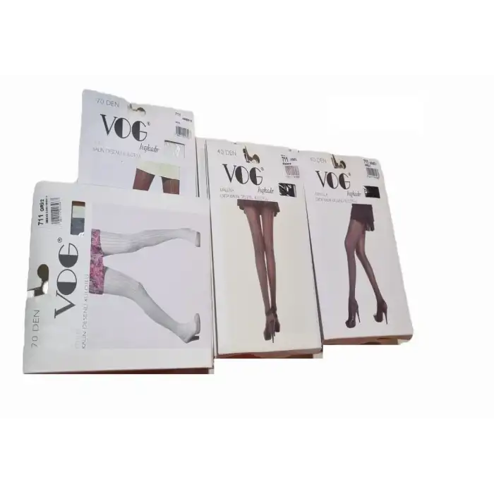 Vog Orta-Kalın Desenli Külotlu Çorap No:2 Karışık Renk ve Desenli 6 Adet