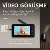 Görüntülü HD Kapı Zili İki Yönlü Sesli Gece Görüşlü Kablosuz ve Kayıt Alma Şarjlı