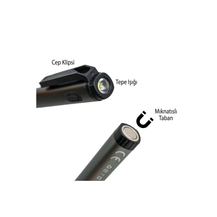 Rox 0231 Alüminyum Kalem Tip Mıknatıslı Şarjlı Fener 400 Lümen