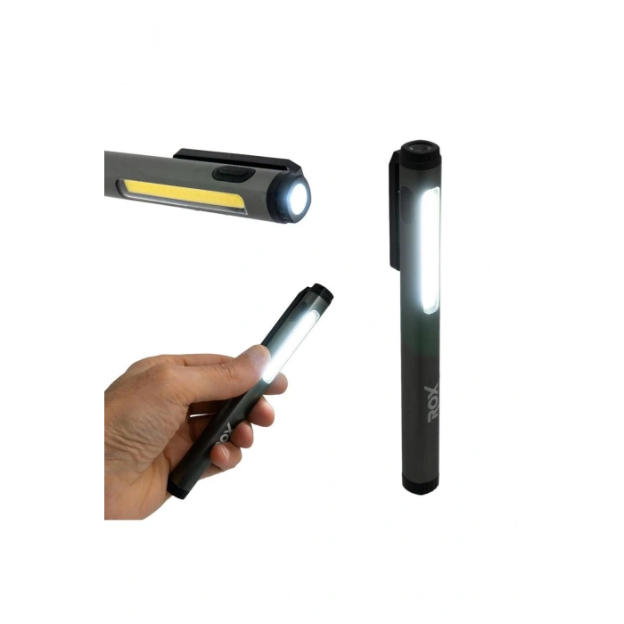 Rox 0231 Alüminyum Kalem Tip Mıknatıslı Şarjlı Fener 400 Lümen