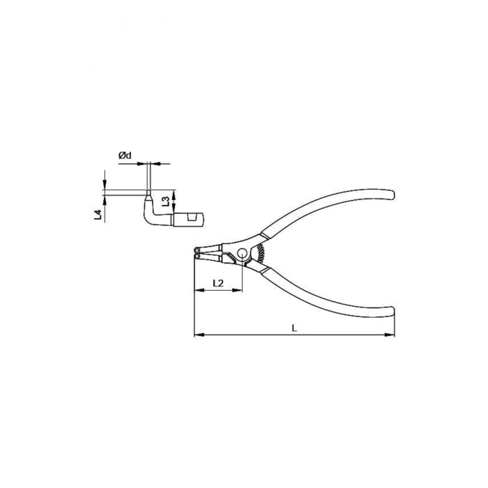CETA FORM E66-44-0225 Dış Segman Pensesi 225 mm (Eğri Uçlu-Yaylı)