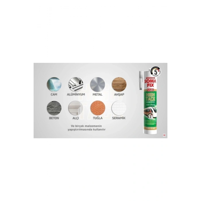 Somafix S580 Hightack Hibrit Yapıştırıcı-korniş-çıta-ayna-metal Yapıştırıcı-çok Kuvvetli-pratik Ürün Beyaz