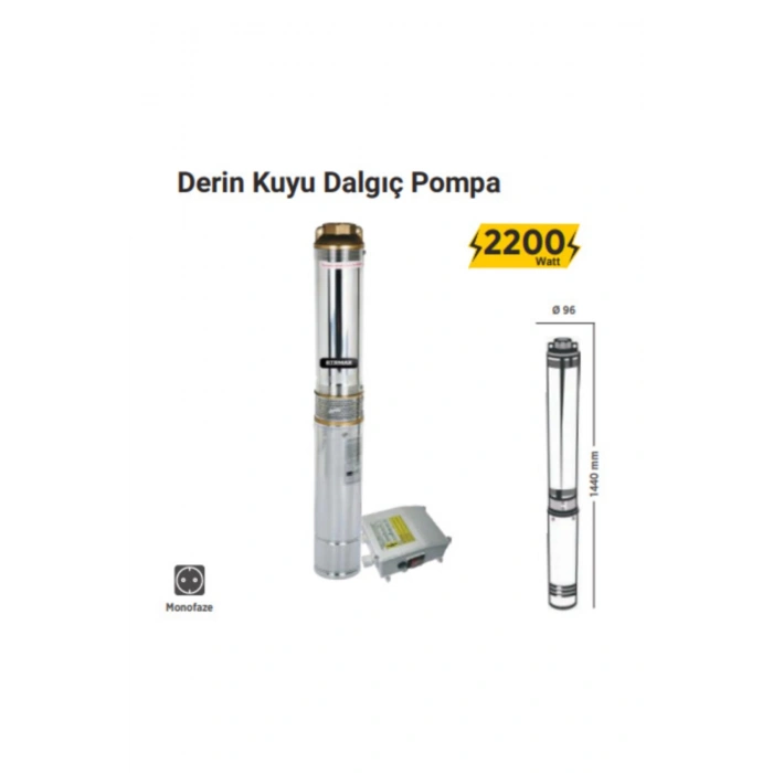 Rtrmax Rtr Max Rtm885 Derin Kuyu Su Dalgıç Pompa Trifaze 3 Hp 154 Mt