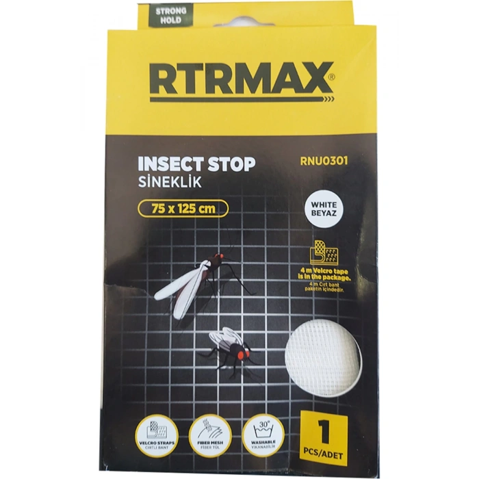 Rtrmax Sineklik 75x125cm Fiber Tül, Yıkanabilir, Beyaz
