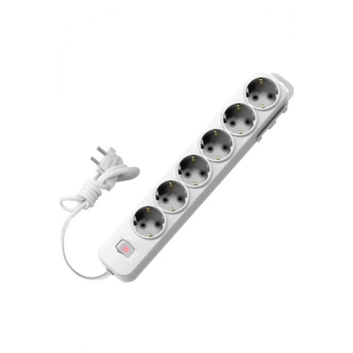 ELBİ Myra Altılı Grup Priz Anahtarlı Çocuk Korumalı Topraklı Priz 2 Mt.