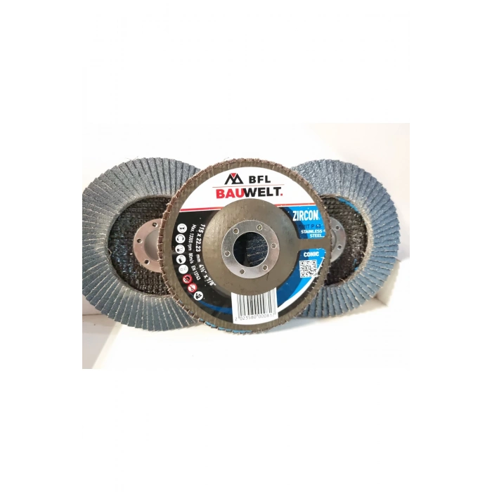 BAUWELT ÇAP115 Z060 FLAP DİSK ZIMPARA İNOX 5 Lİ PAKET