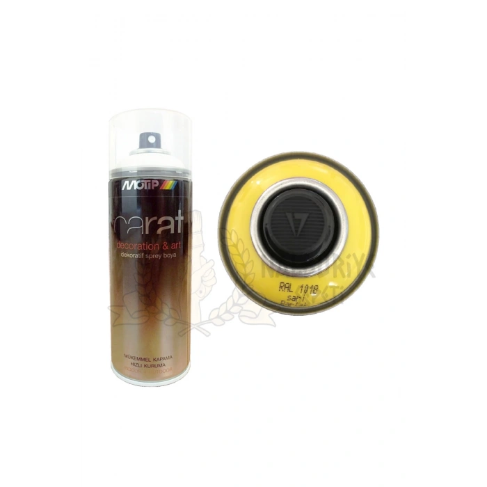 Motip Carat Ral 1018 Parlak Sarı Akrilik Sprey Boya 400Ml Germany