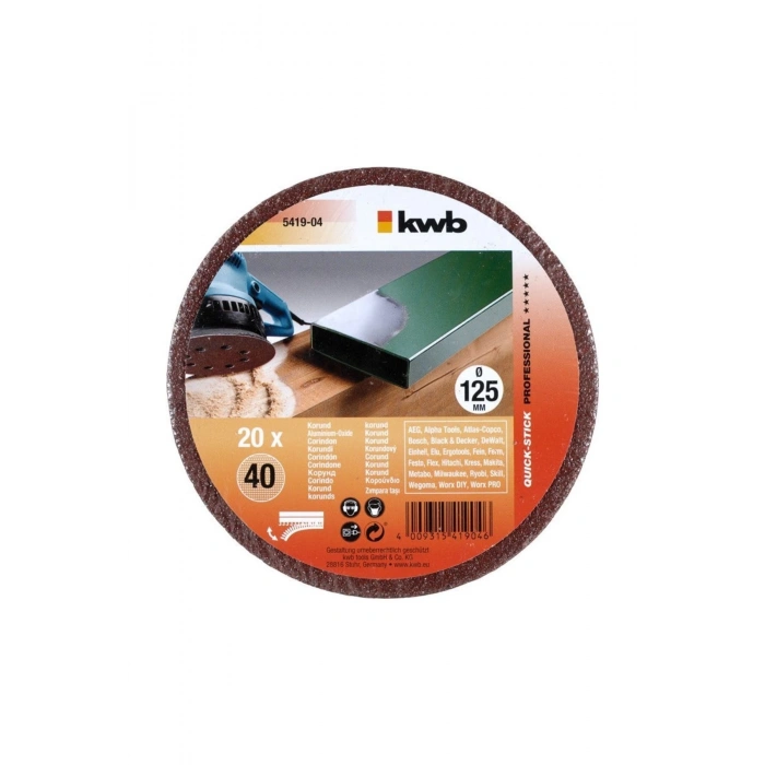 Kwb 541912 120 Kum Daire Zımpara 125 mm 20x