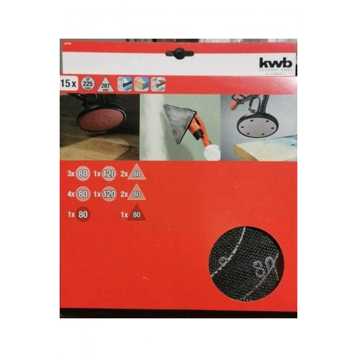 Kwb 491065 Duvar Zımpara Kağıdı 225 MM 15li Paket