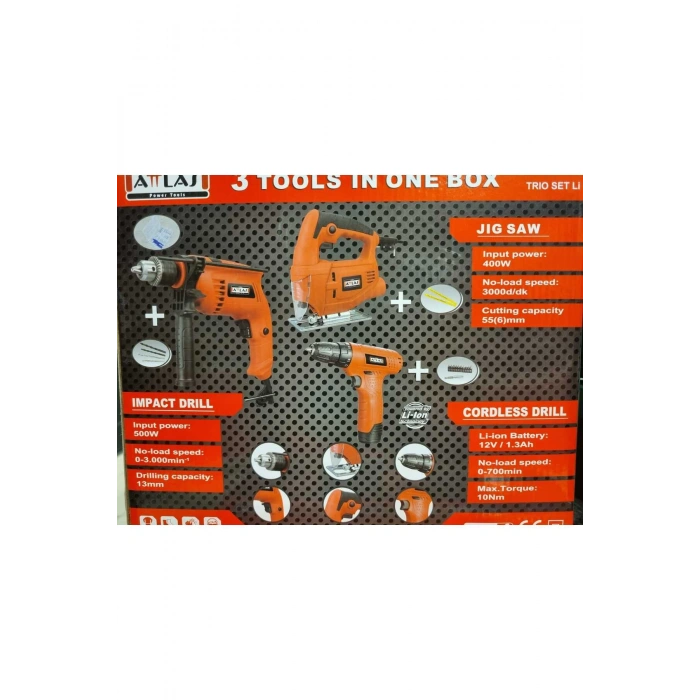 ATLAS 3 LÜ SET DEKOPAJLI