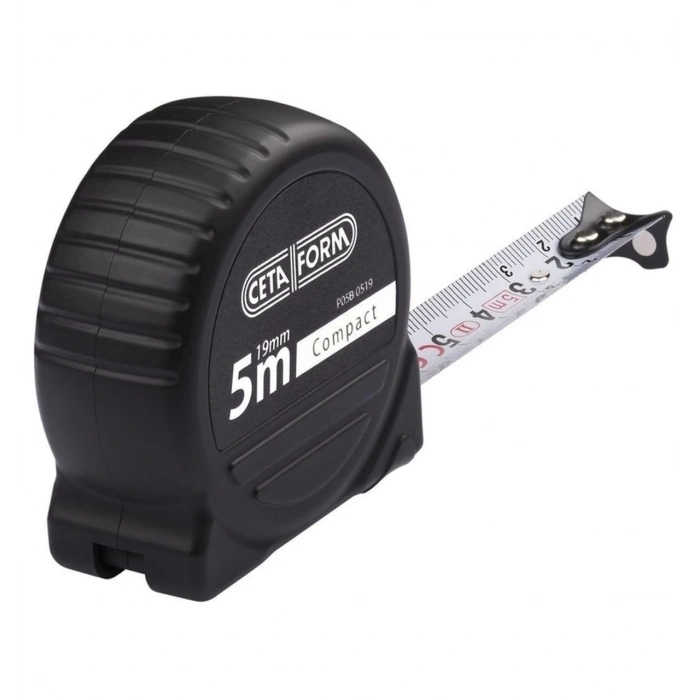 CETA FORM P05b-0519 Compact Şerit Metre/siyah Kasa-mıknatıslı-5mx19mm