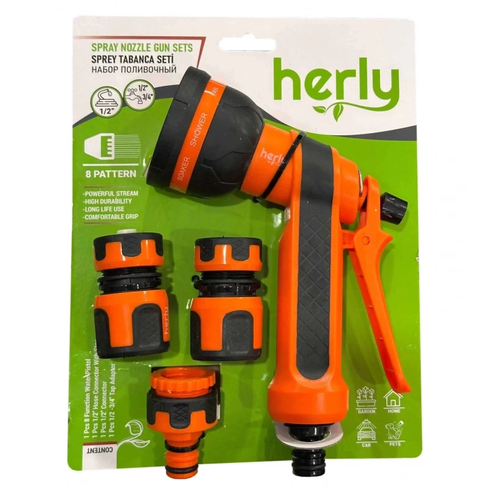 Herly HL2201 Sulama Sprey Tabanca Seti 8 Fonksiyonlu