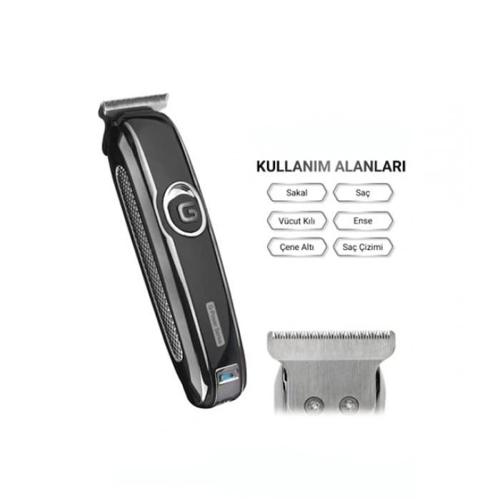 ArtıTech Şarjlı Traş Makinesi Saç Sakal Kesme Ense Vücut Kılı Çizim Epilasyon Öncesi Tüy Kısaltma Ar-605