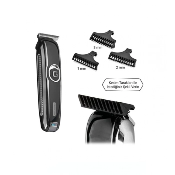 ArtıTech Şarjlı Traş Makinesi Saç Sakal Kesme Ense Vücut Kılı Çizim Epilasyon Öncesi Tüy Kısaltma Ar-605