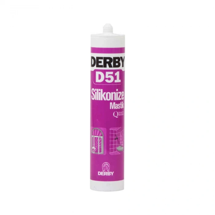 Derby D51 Silikonize Mastik Beyaz 500 gr