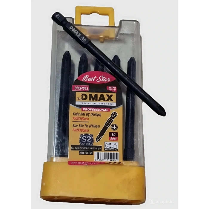 Dmax Professional Yıldız Bits Uç PH2x100mm 10lu Kutu