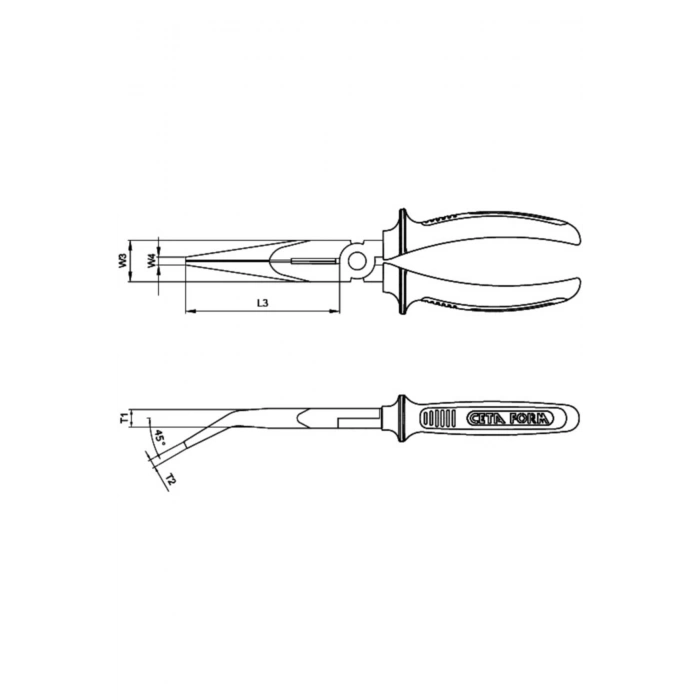 Ceta Form 160 mm Eğri Kargaburun Polisajlı-DuoTech Sap E16-41-0160