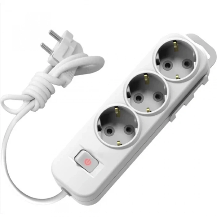 Elbi Myra 3lü Anahtarlı Topraklı Grup Priz 2 mt Kablolu