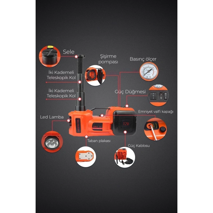 Elektrikli Hidrolik Kriko Hava Pompası Bijon Anahtarı