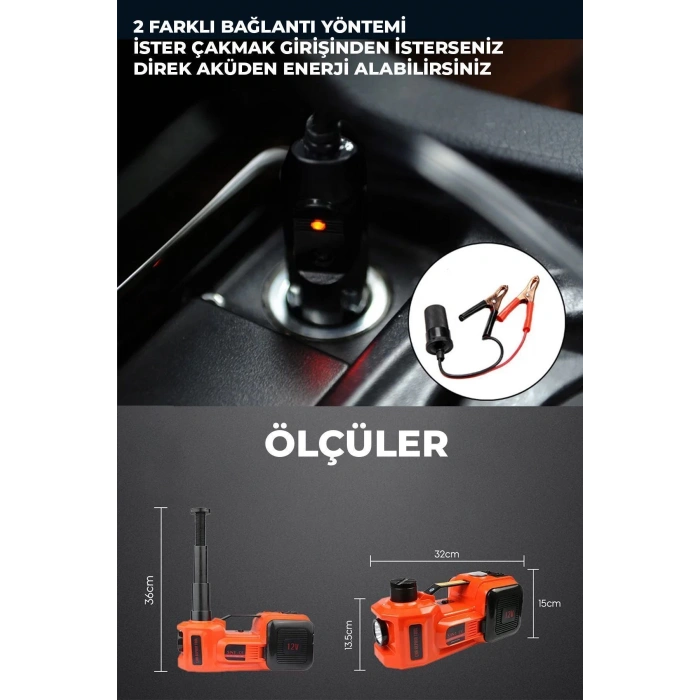 Elektrikli Hidrolik Kriko Hava Pompası Bijon Anahtarı